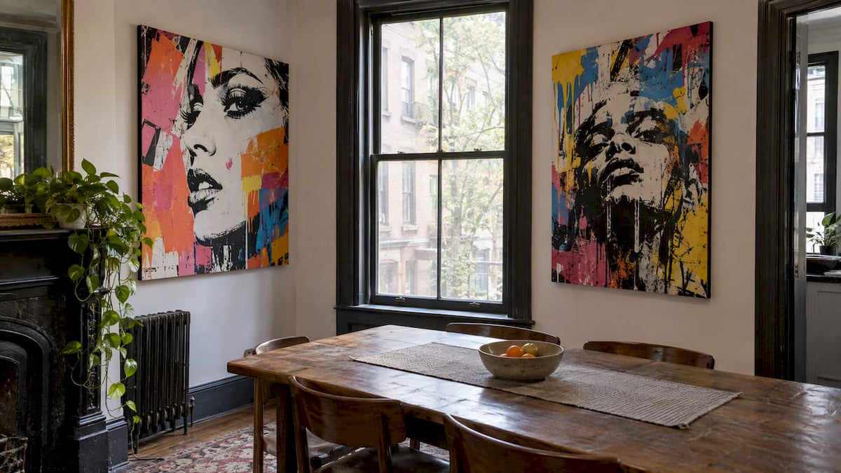 Art Placement Around Windows: Set 3–6 Inches Between Frames - Luxury Art Canvas