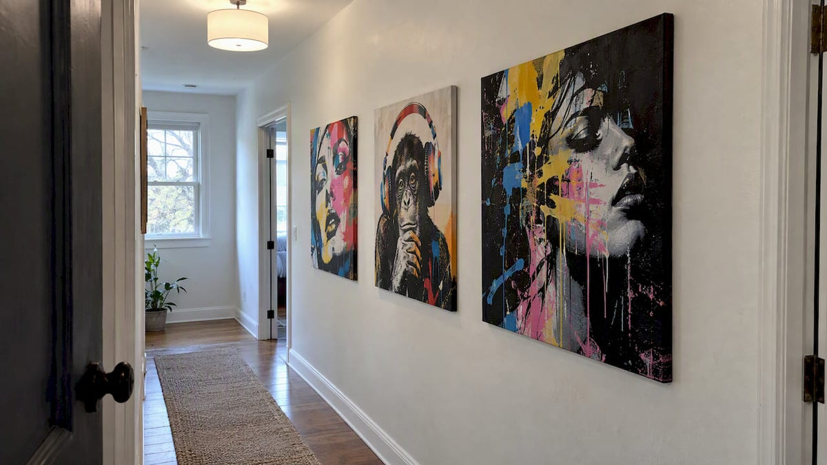 Hallway Art Spacing: Heights, Gaps and Layouts That Work - Luxury Art Canvas