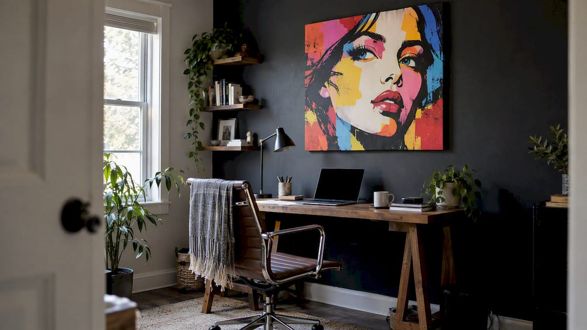 Home Office Wall Art Ideas That Make Work Feel Better - Luxury Art Canvas