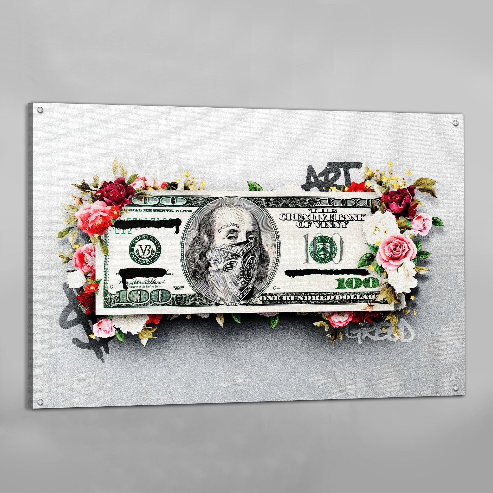 100 Dollar Bill Modern Wall Art - Luxury Art Canvas