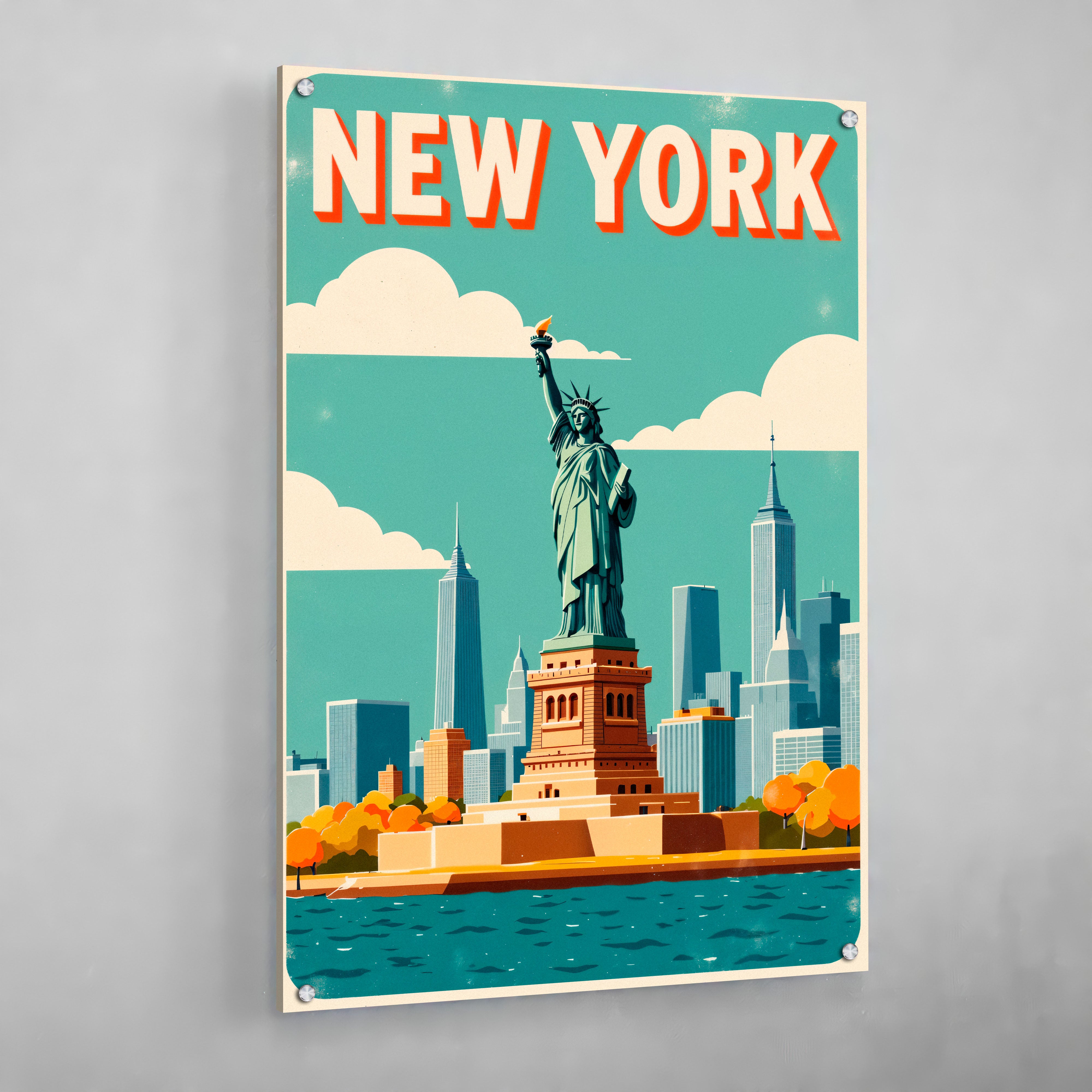 Retro Travel New York Wall Art