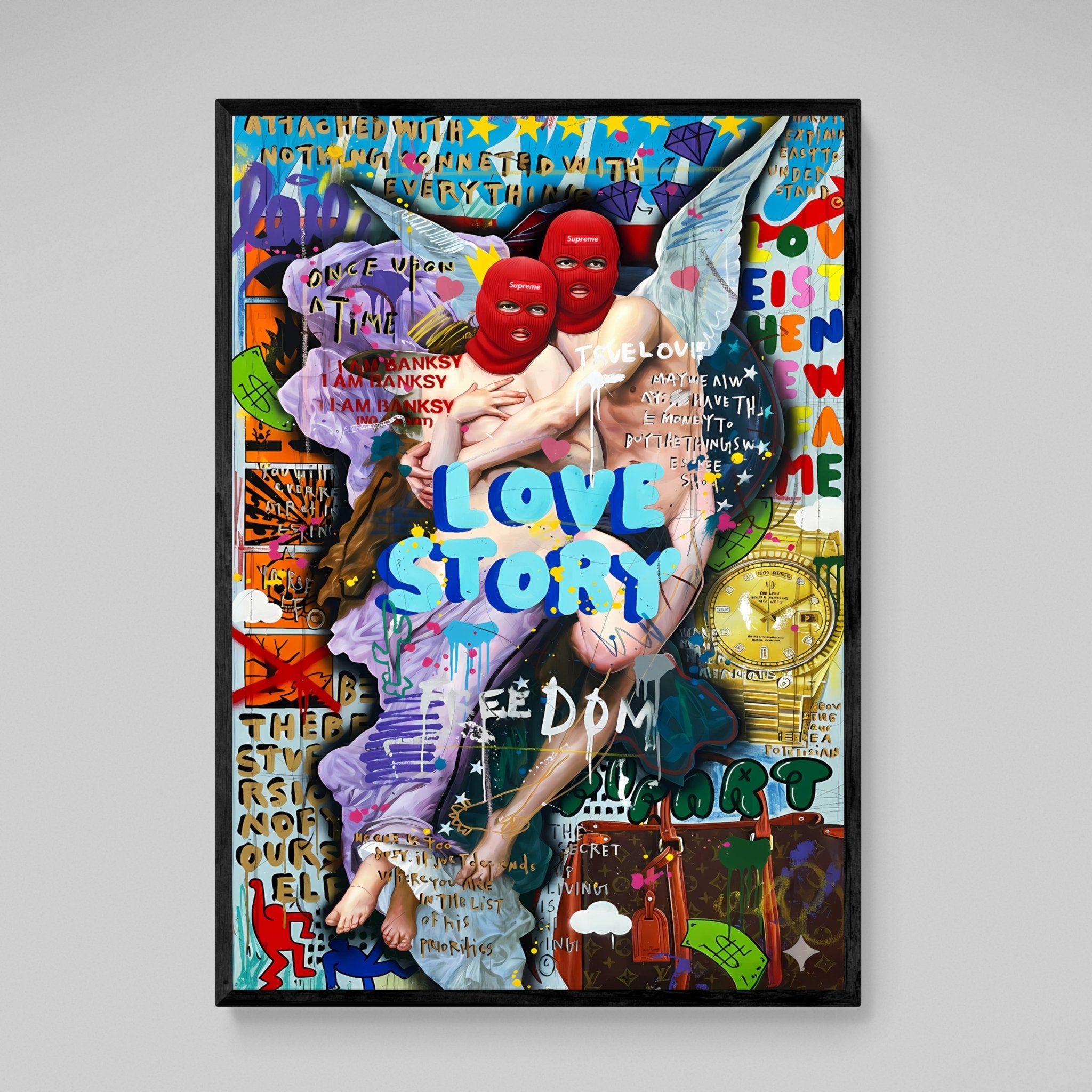 Angels Graffiti Wall Art - Luxury Art Canvas