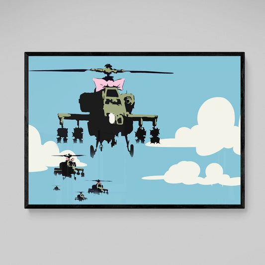 Banksy Apache Helicopter Wall Art - Luxury Art Canvas