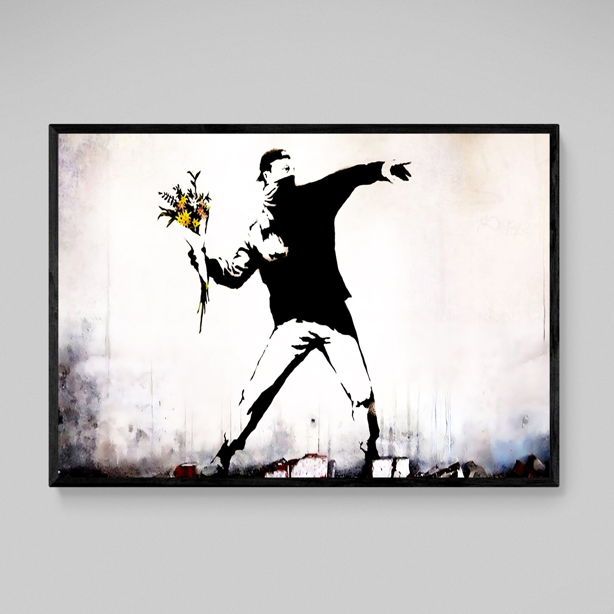 Banksy Flower Thrower Wall Art - Luxury Art Canvas