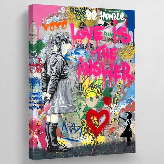 Banksy Love Is The Answer Wall Art - Luxury Art Canvas