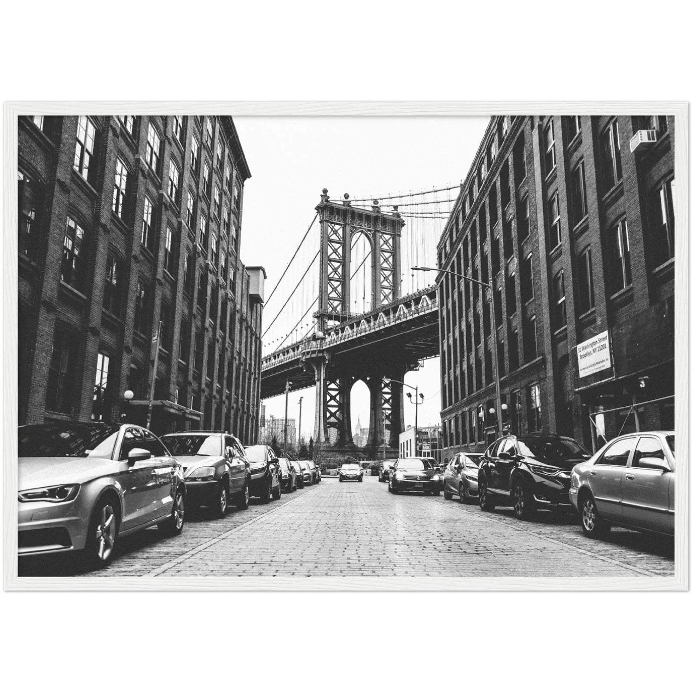 Black and White Brooklyn Bridge Wall Art - Luxury Art Canvas