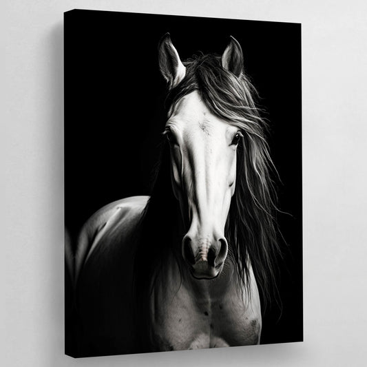 Black and White Horse Wall Art - Luxury Art Canvas