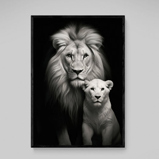 Black and White Lion Canvas - Luxury Art Canvas