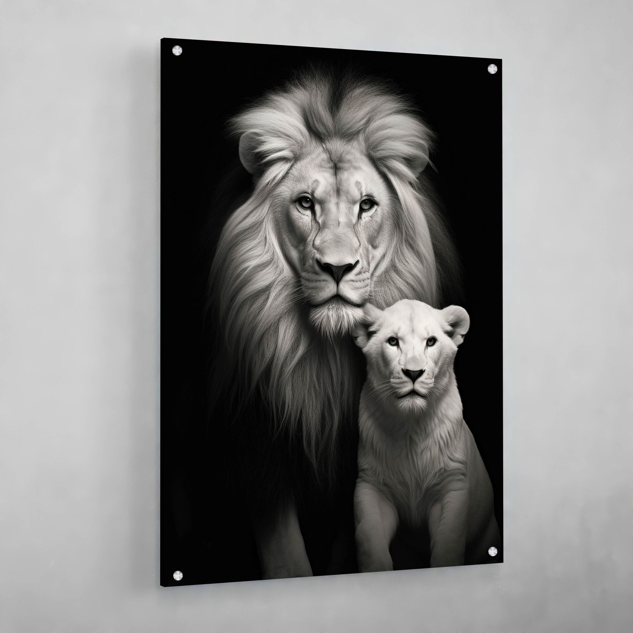 Black and White Lion Canvas - Luxury Art Canvas