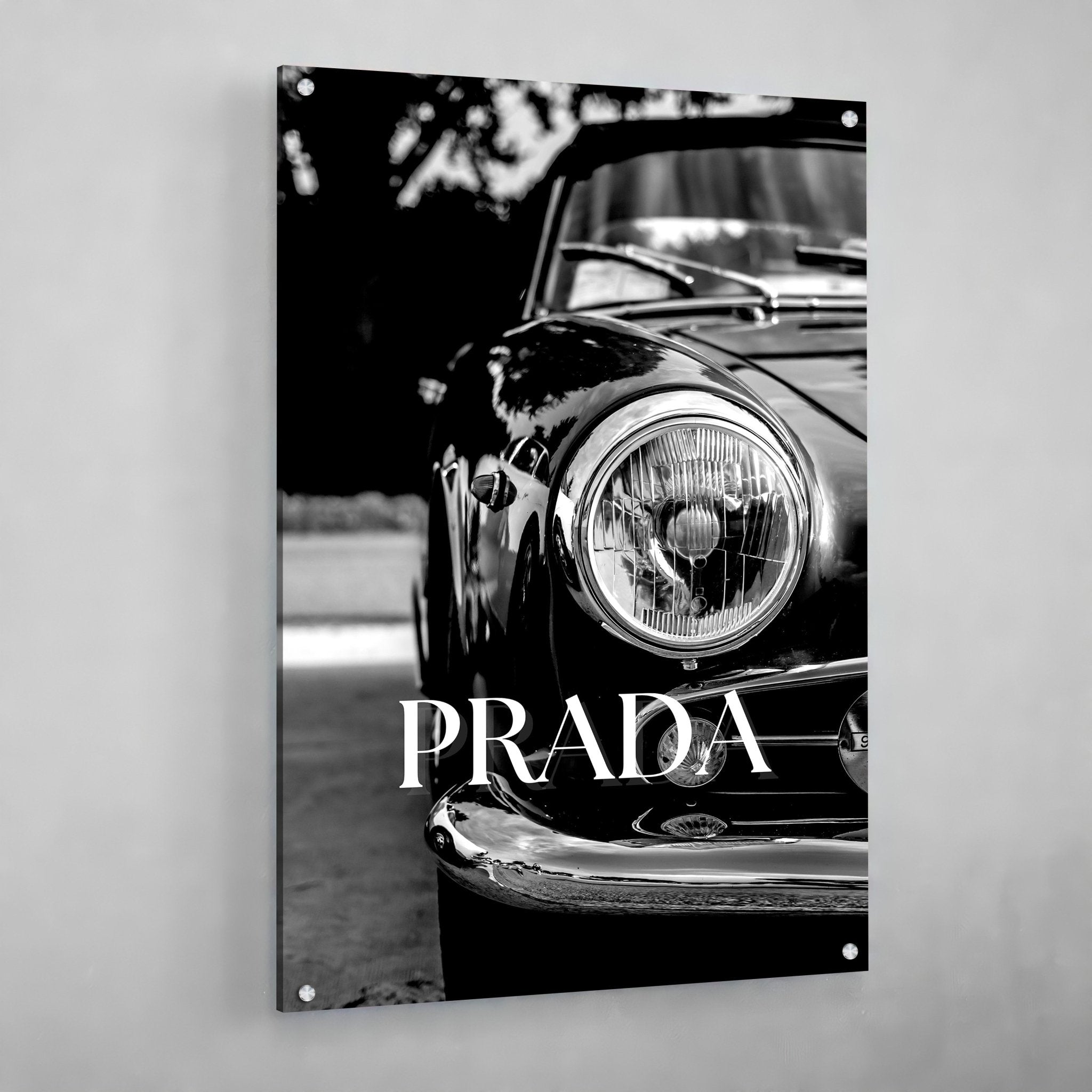 Black and White Prada Wall Art - Luxury Art Canvas