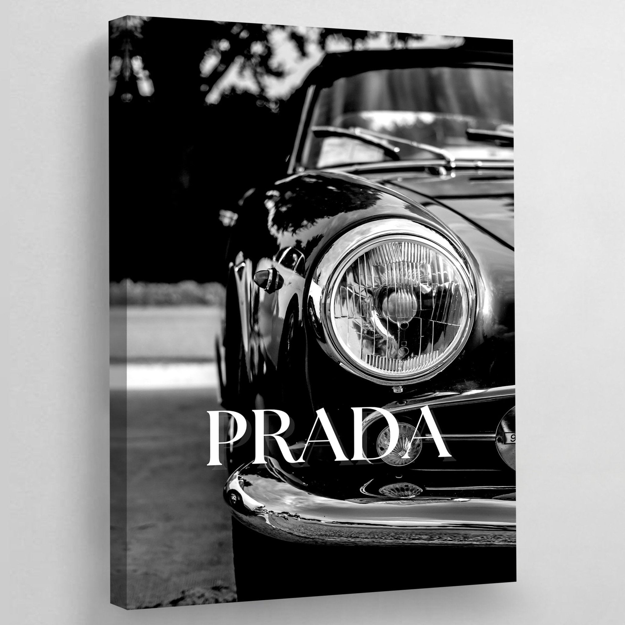 Black and White Prada Wall Art - Luxury Art Canvas