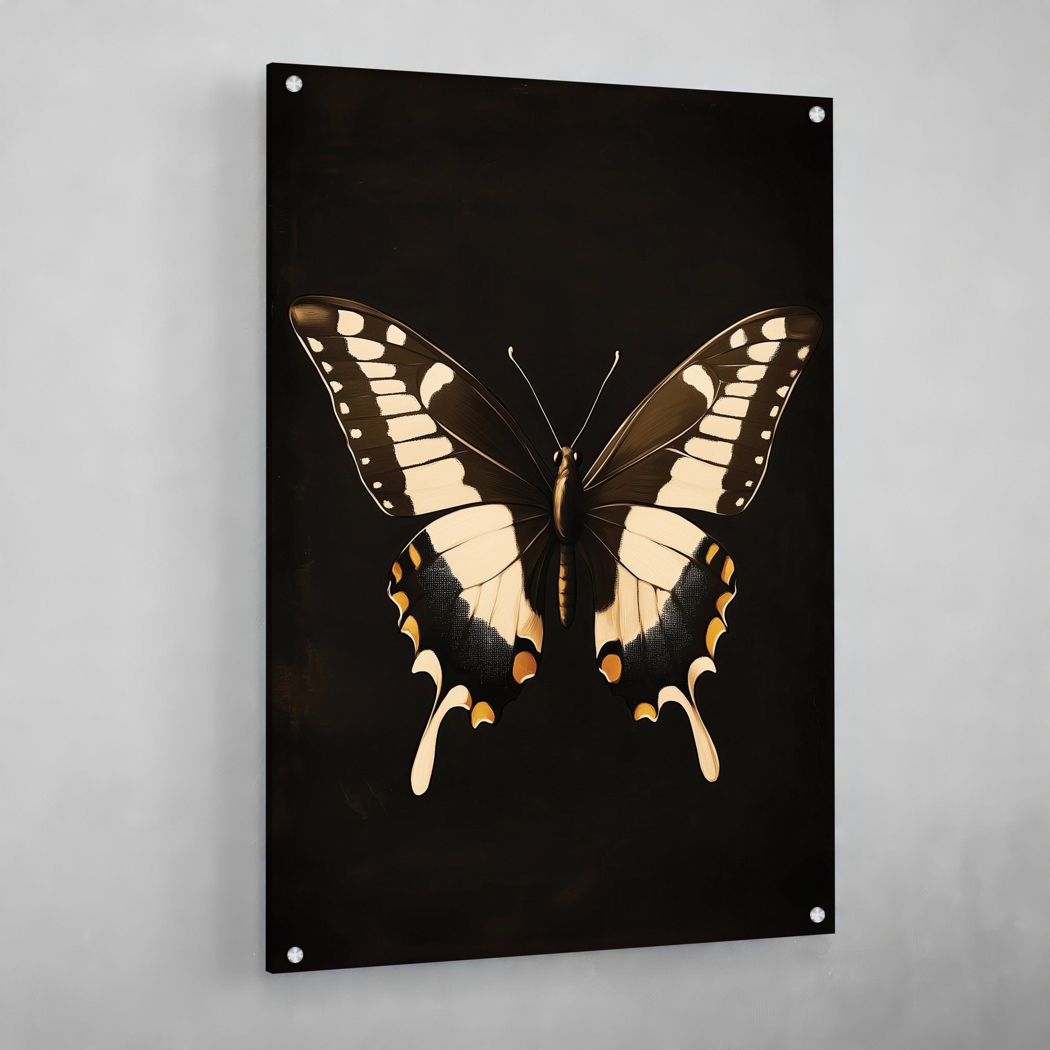 Black Butterfly Wall Art - Luxury Art Canvas