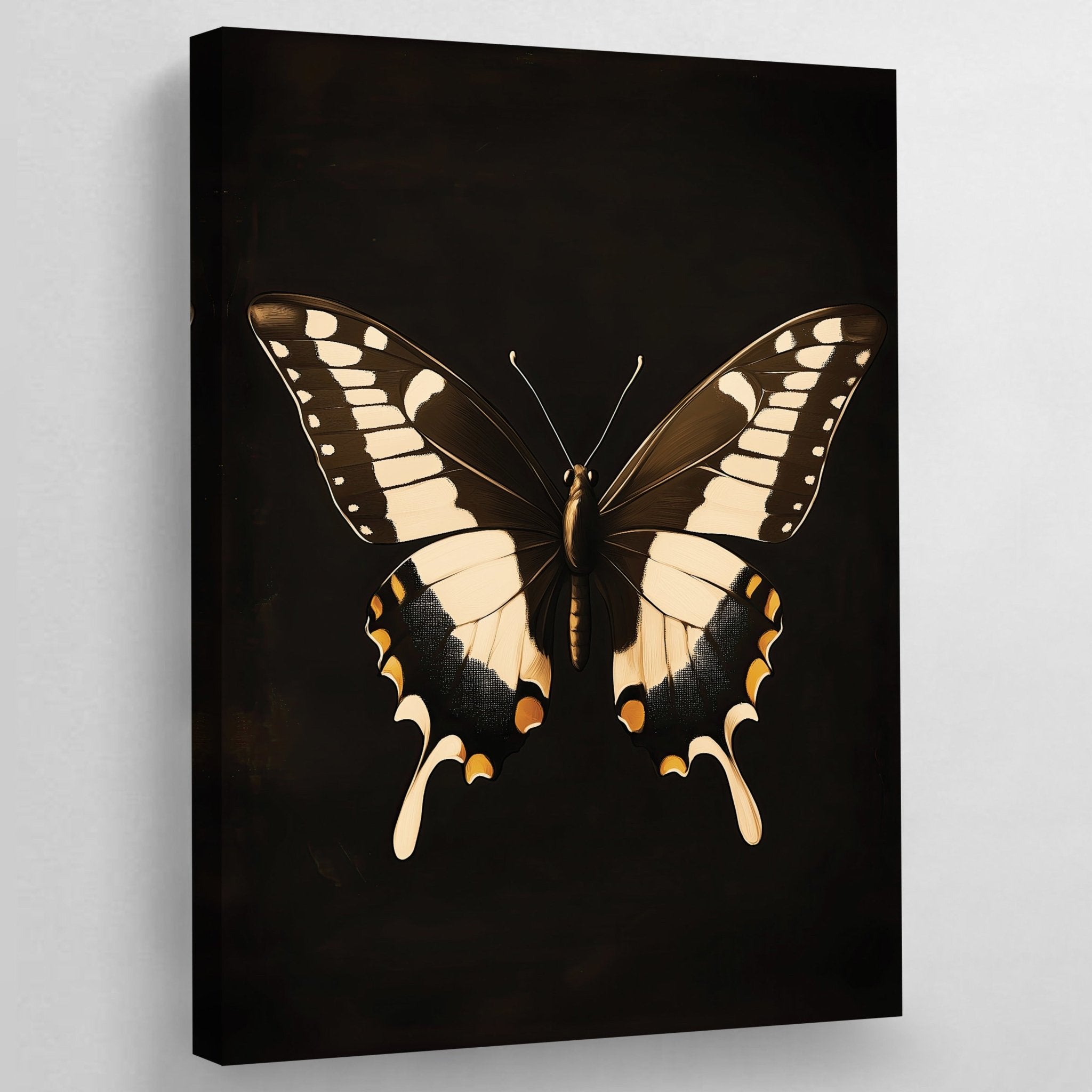 Black Butterfly Wall Art - Luxury Art Canvas