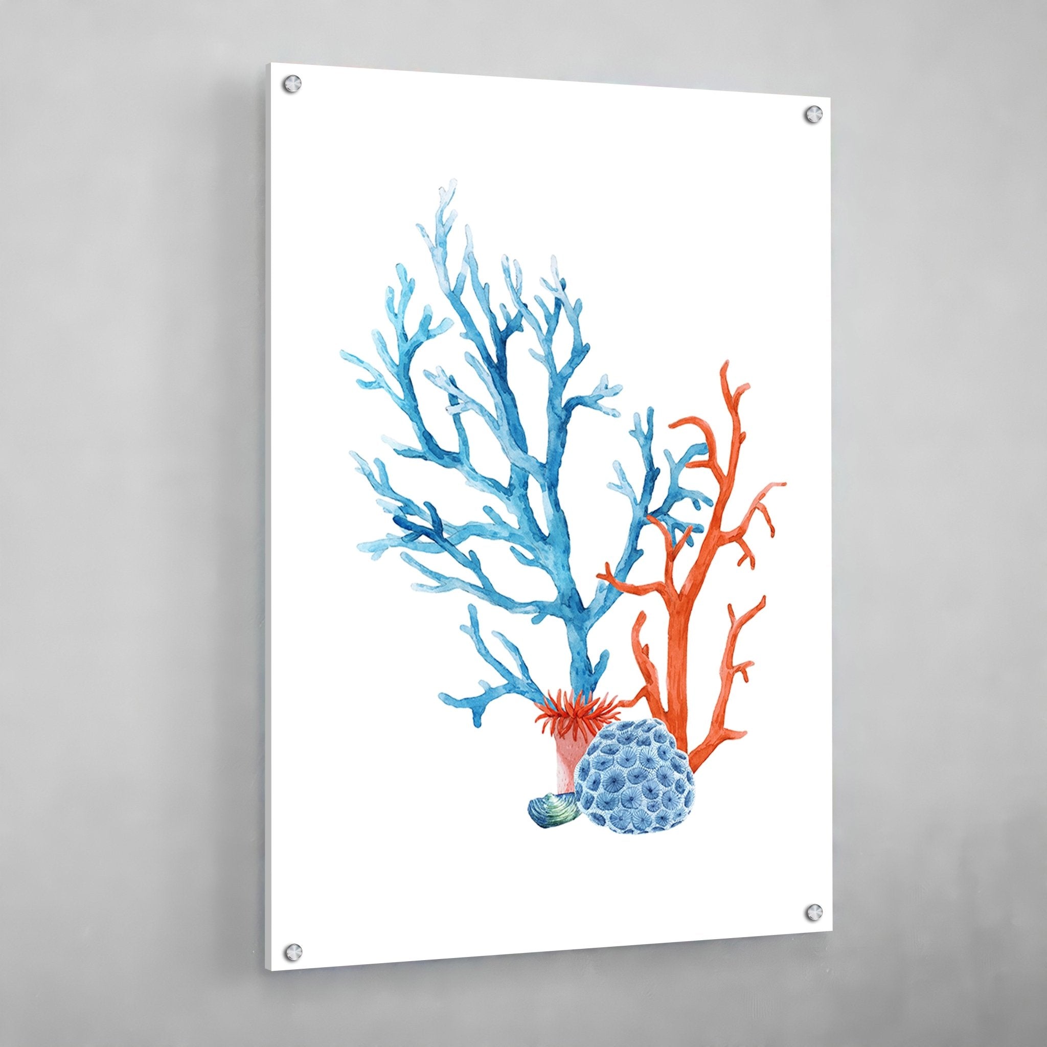 Blue Coral Wall Art - Luxury Art Canvas
