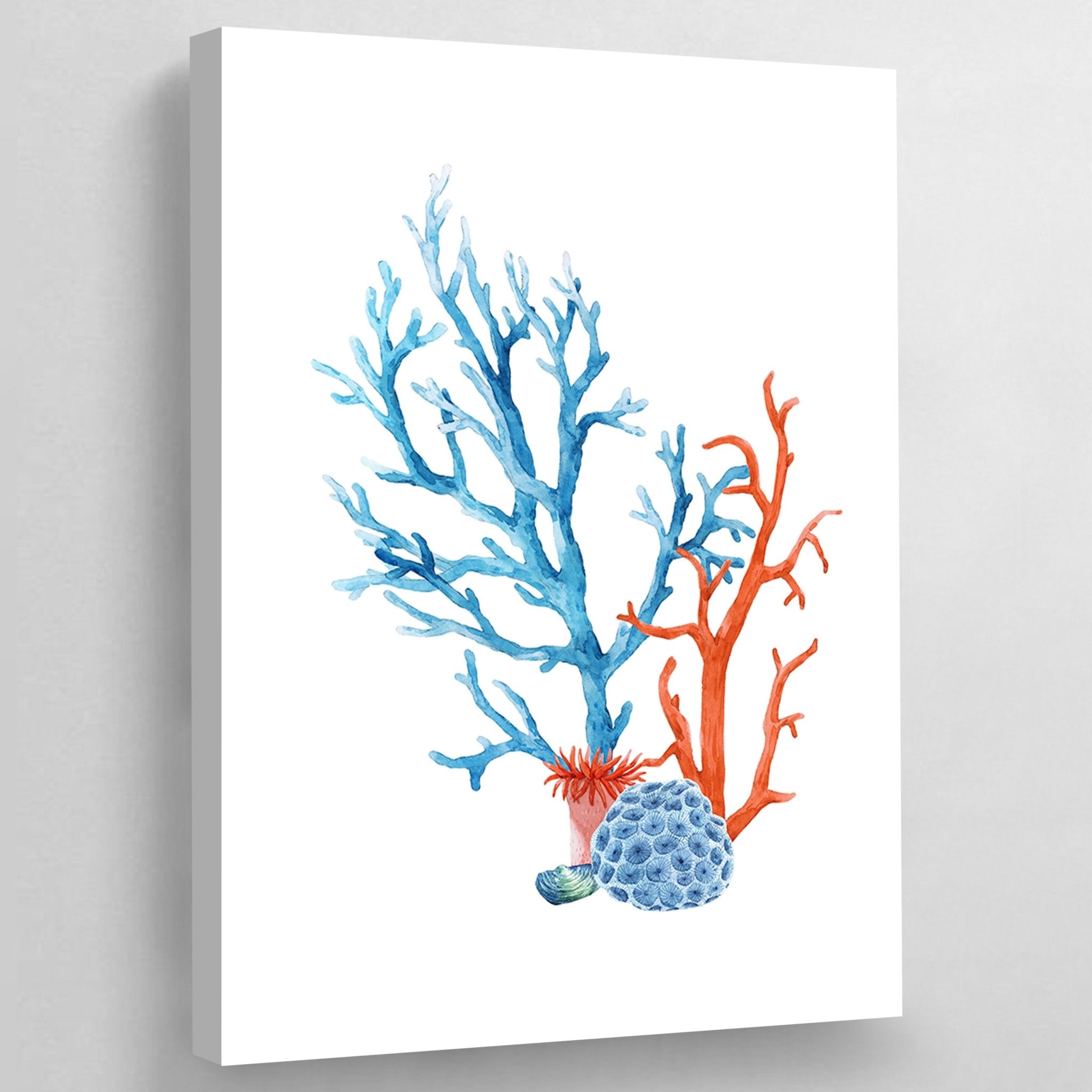 Blue Coral Wall Art - Luxury Art Canvas