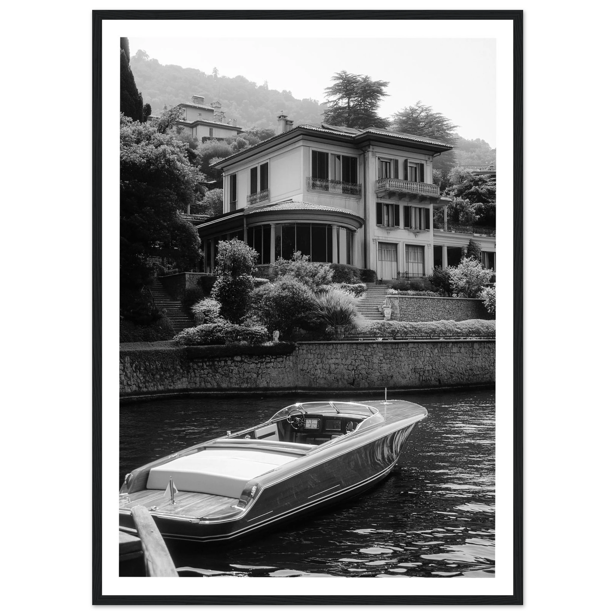 Boat Lake Como Photography Wall Art - Luxury Art Canvas