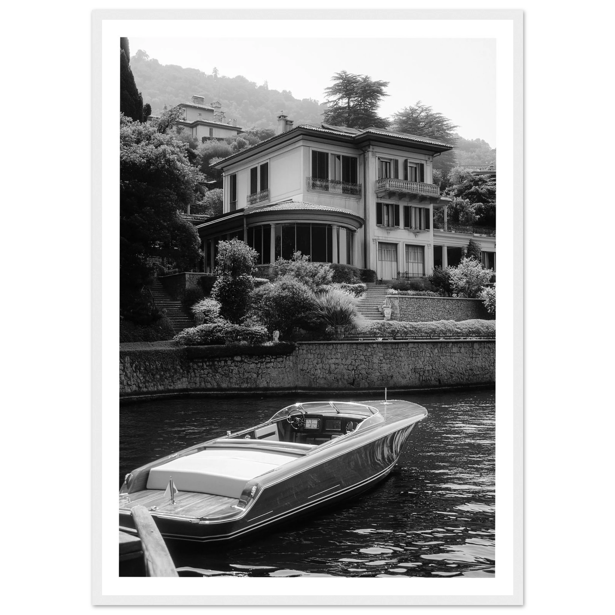 Boat Lake Como Photography Wall Art - Luxury Art Canvas