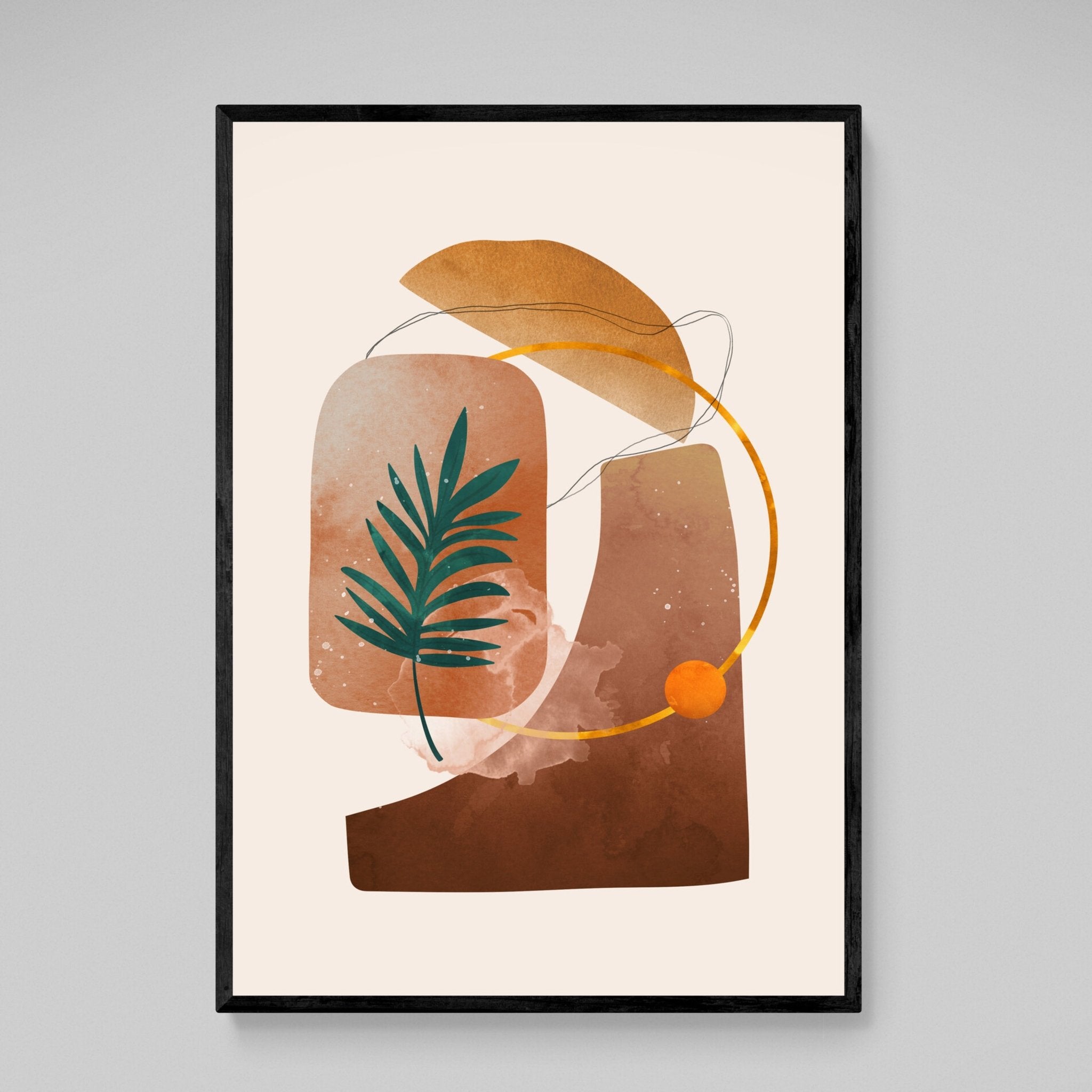 Boho Terracotta Abstract Scandinavian Wall Art - Luxury Art Canvas