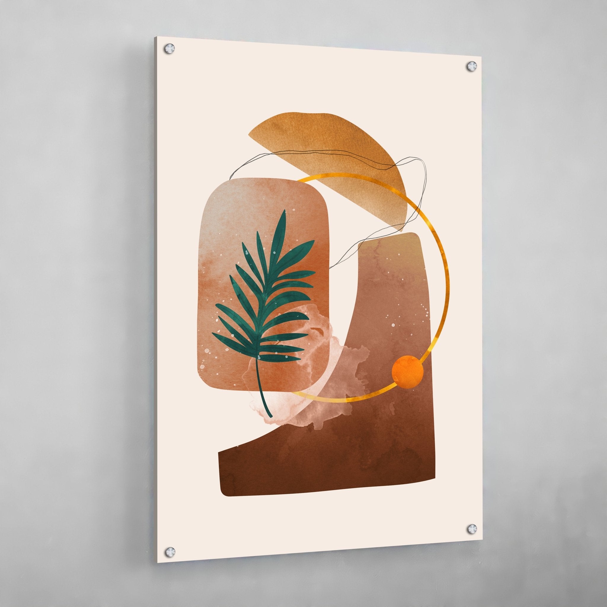 Boho Terracotta Abstract Scandinavian Wall Art - Luxury Art Canvas