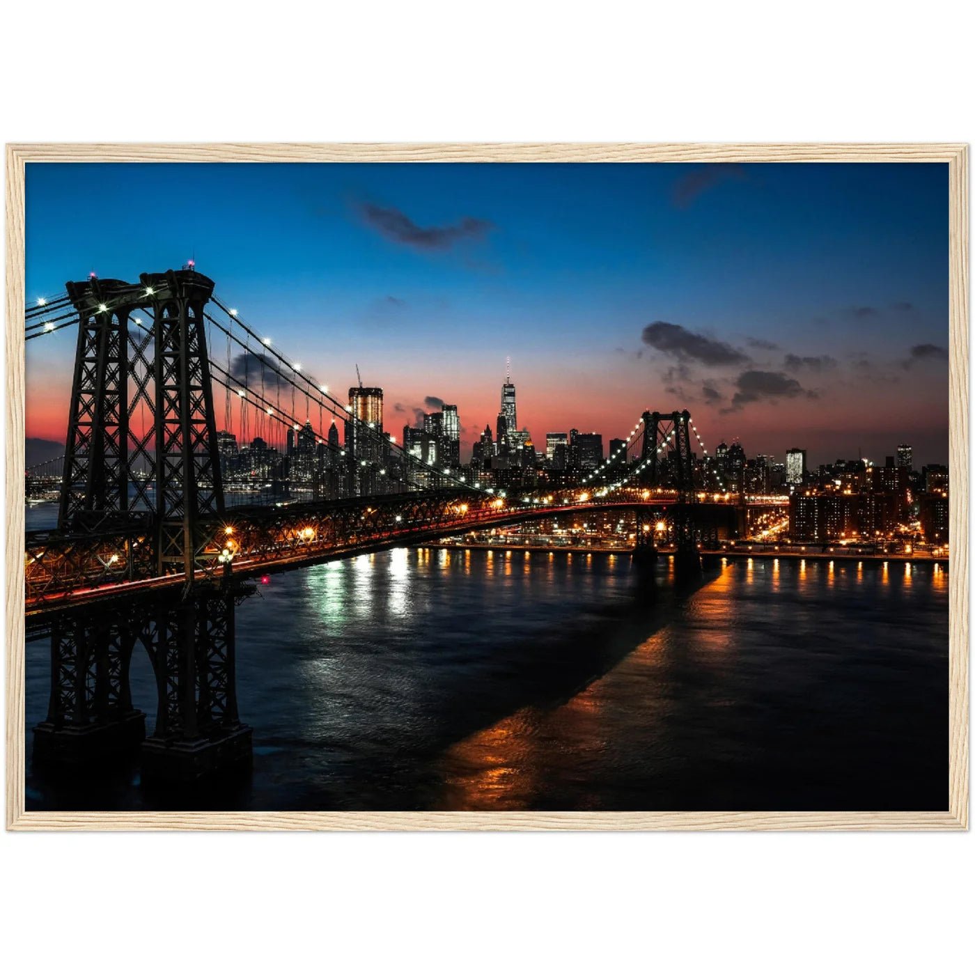 Brooklyn Bridge at Night Wall Art - Luxury Art Canvas