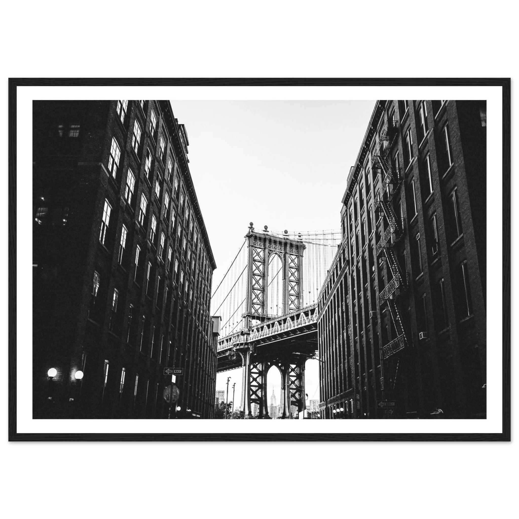 Brooklyn Bridge Black and White Photography Wall Art - Luxury Art Canvas