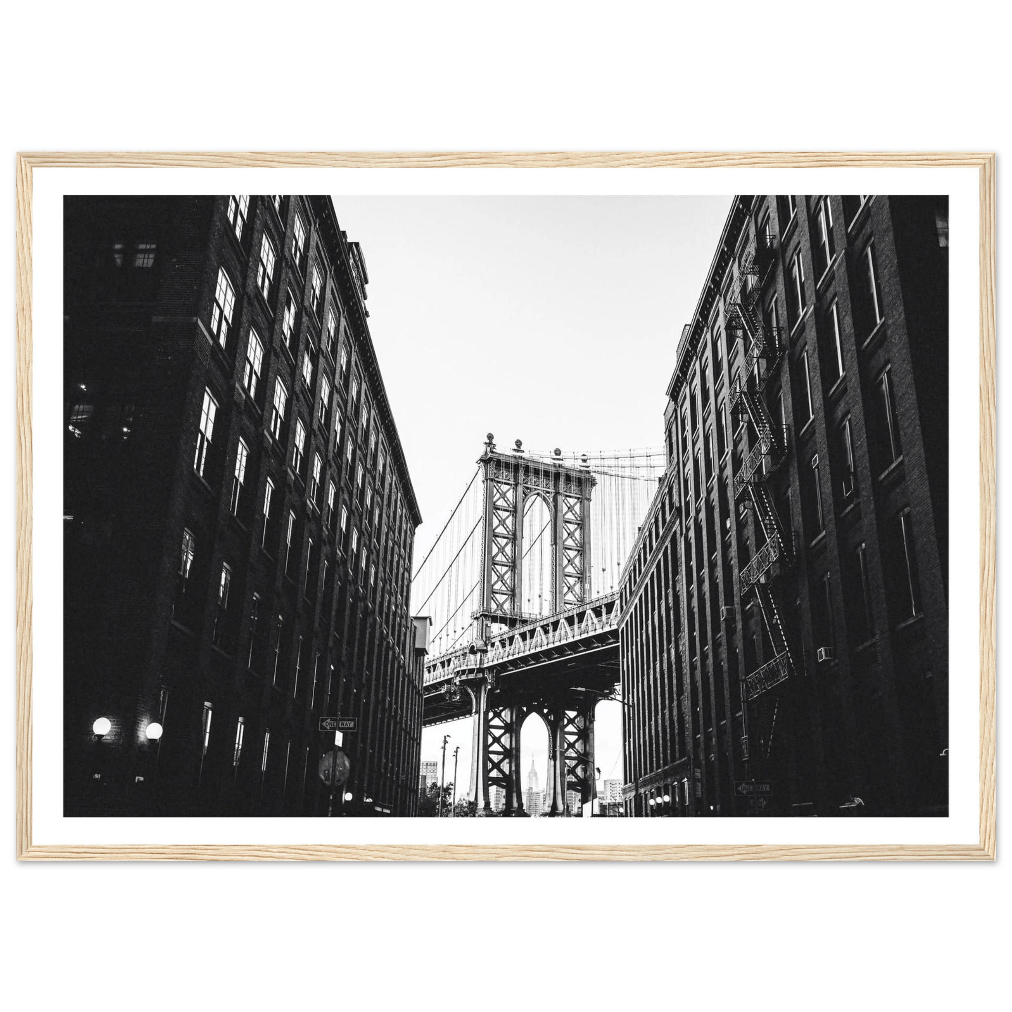 Brooklyn Bridge Black and White Photography Wall Art - Luxury Art Canvas