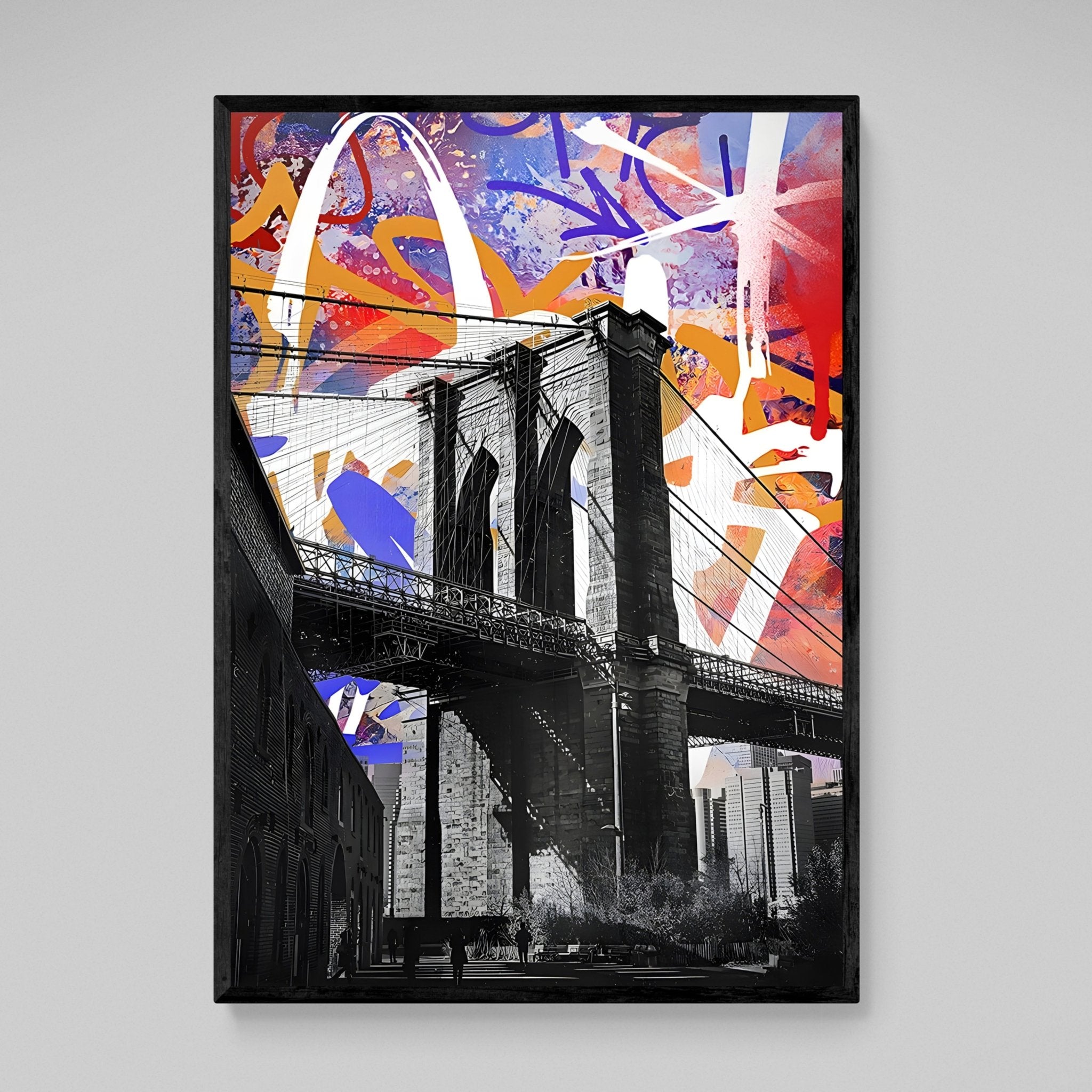 Brooklyn Bridge Graffiti Wall Art - Luxury Art Canvas