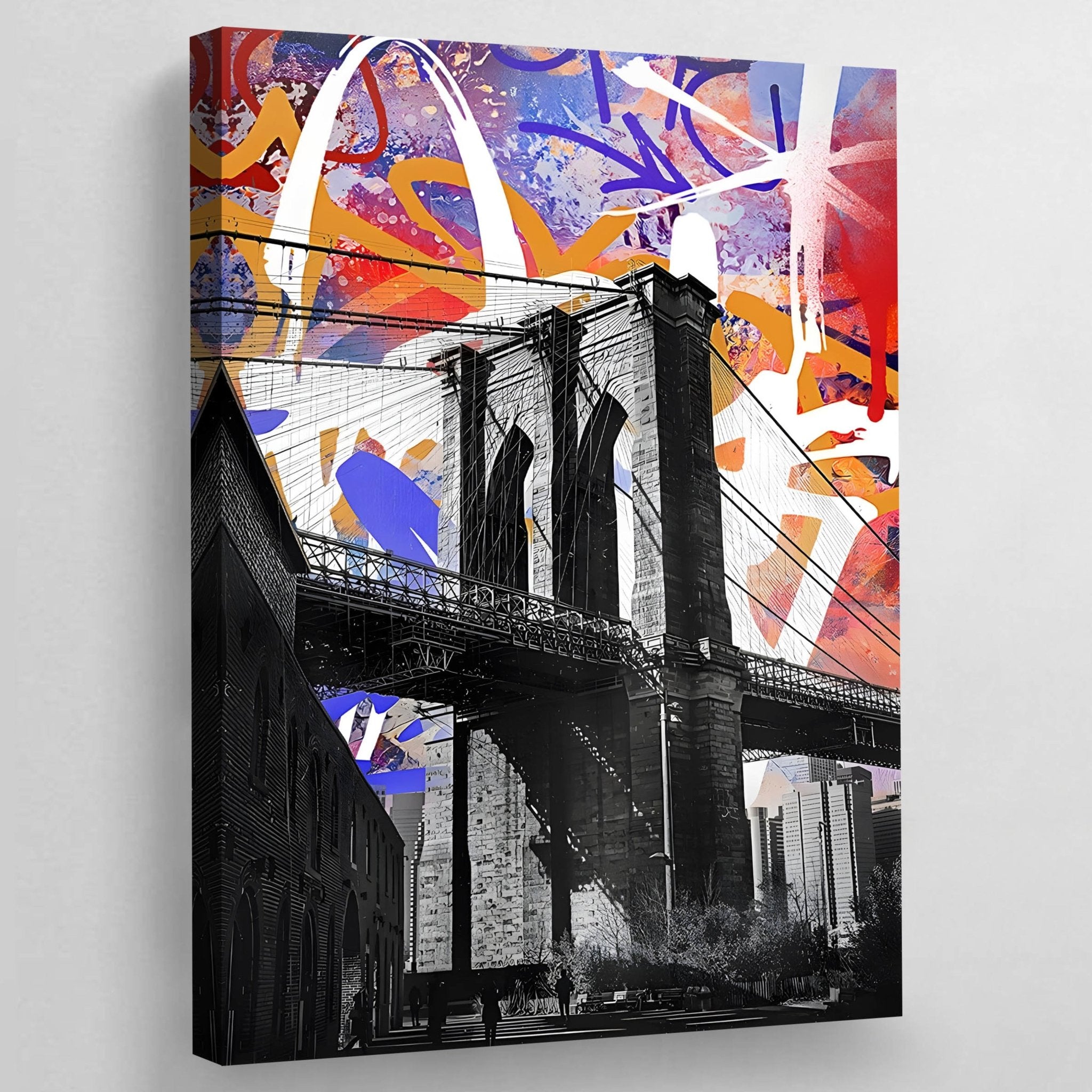 Brooklyn Bridge Graffiti Wall Art - Luxury Art Canvas