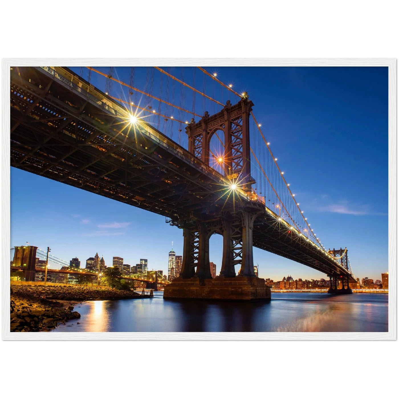 Brooklyn Bridge Lights Wall Art - Luxury Art Canvas