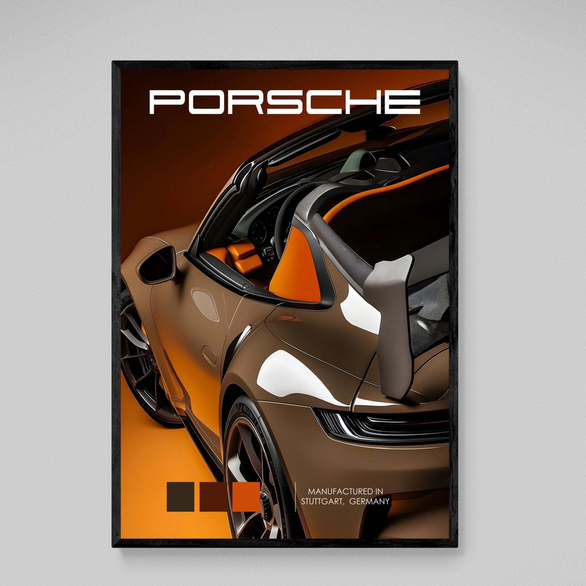 Brown Porsche Canvas Wall Art - Luxury Art Canvas