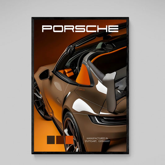 Brown Porsche Canvas Wall Art - Luxury Art Canvas