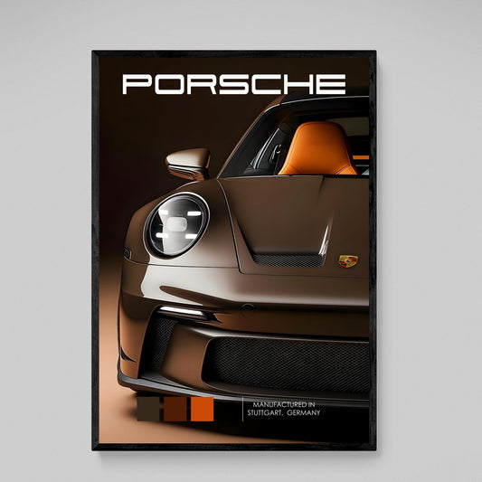 Brown Porsche Wall Art - Luxury Art Canvas