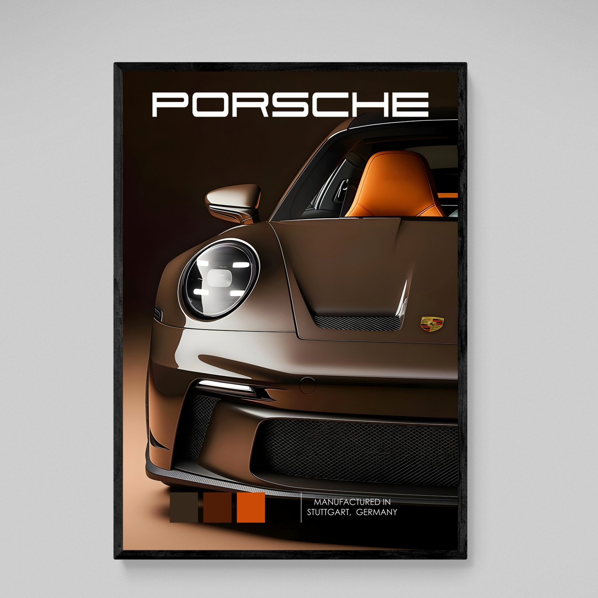 Brown Porsche Wall Art - Luxury Art Canvas