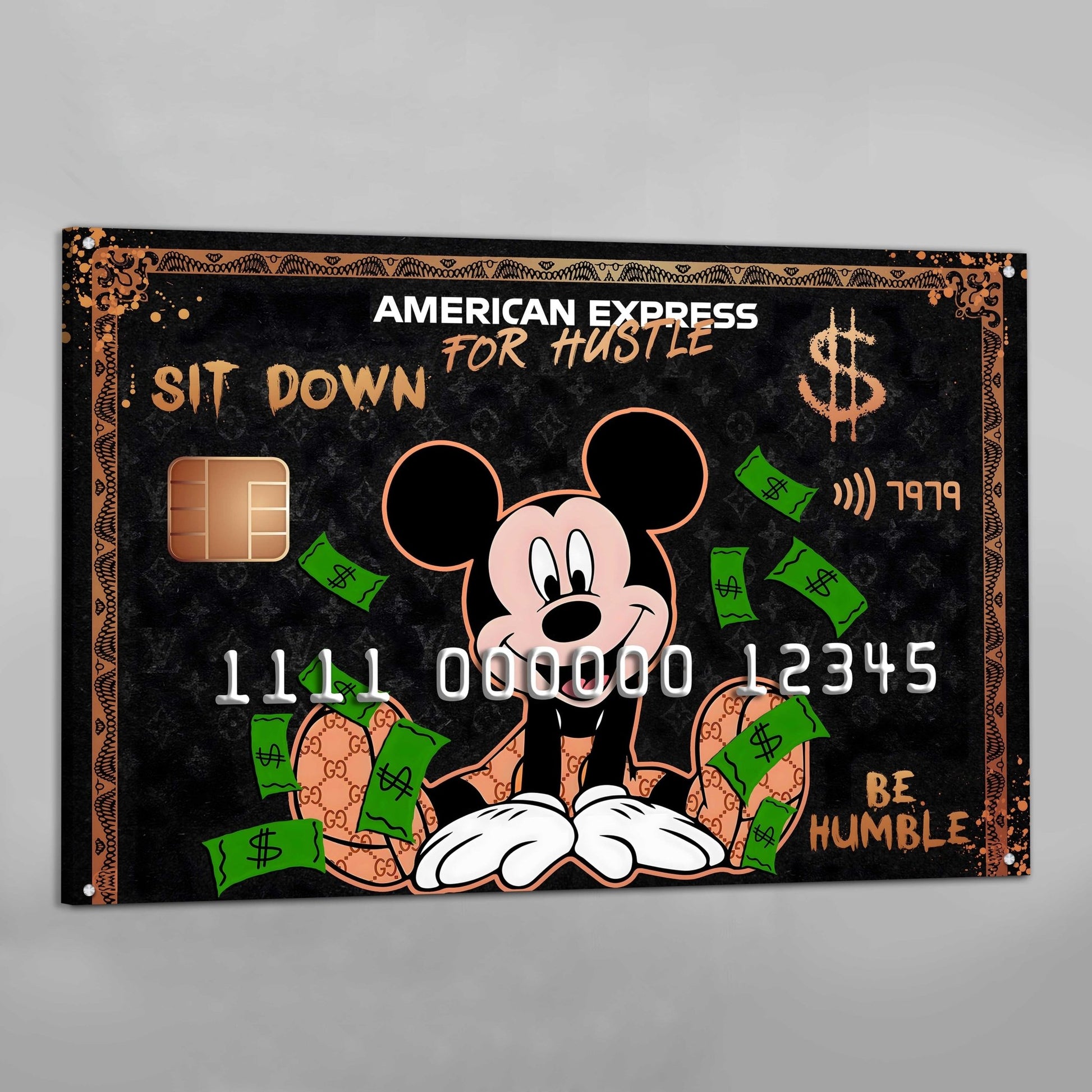 Cartoon American Express Canvas Wall Art - Luxury Art Canvas