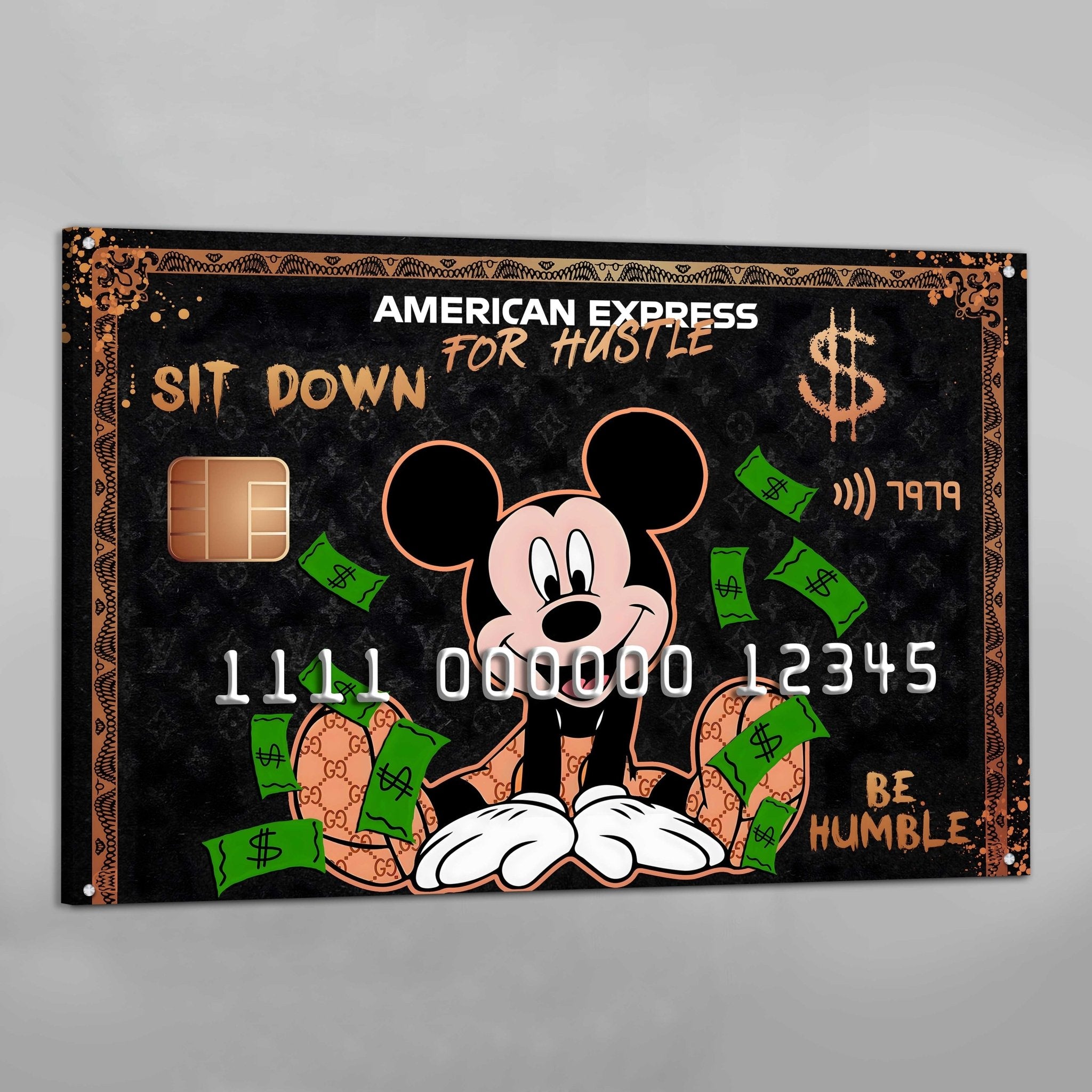 Cartoon American Express Canvas Wall Art - Luxury Art Canvas