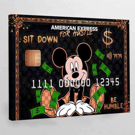 Cartoon American Express Canvas Wall Art - Luxury Art Canvas