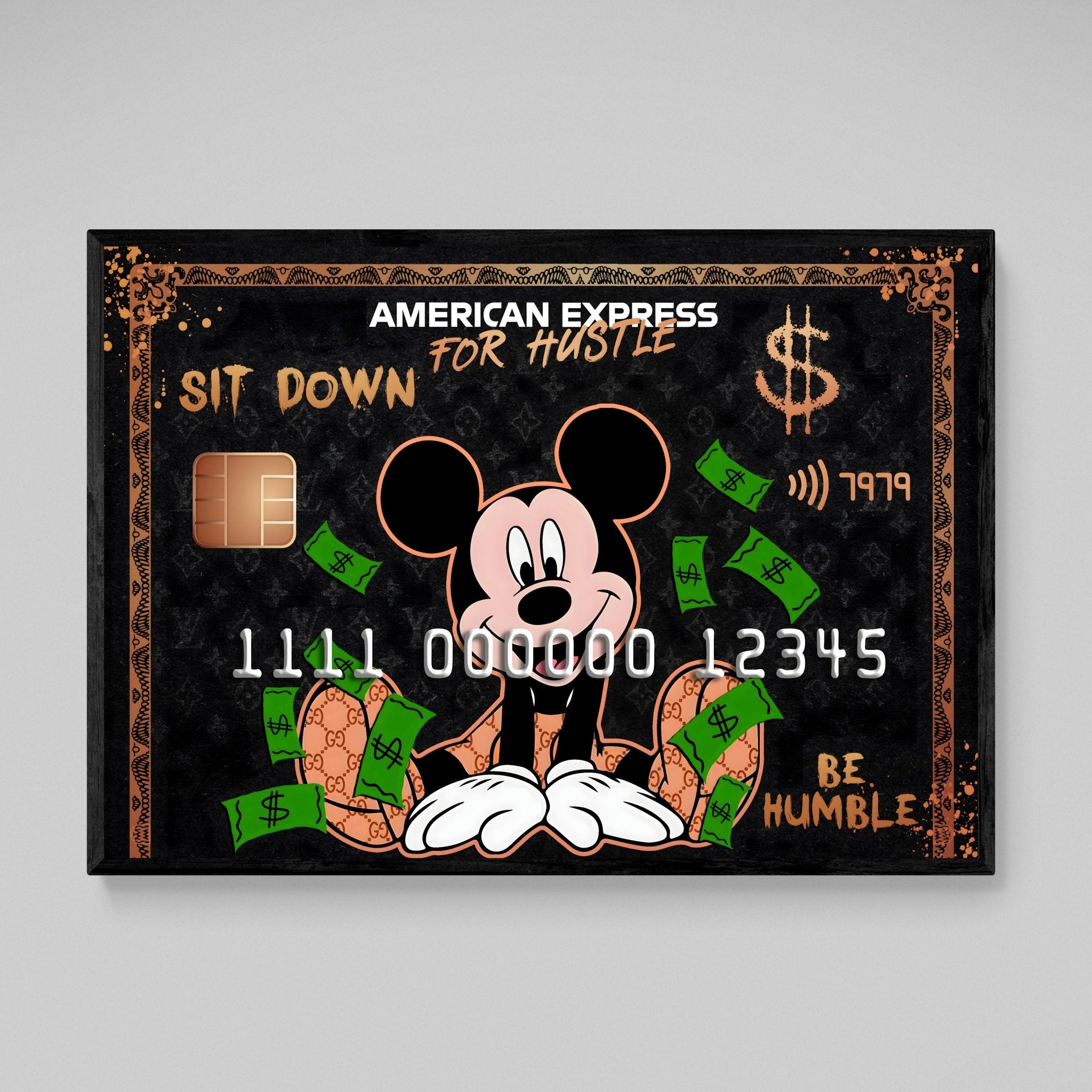 Cartoon American Express Canvas Wall Art - Luxury Art Canvas