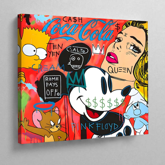 Cartoons Graffiti Canvas Wall Art - Luxury Art Canvas