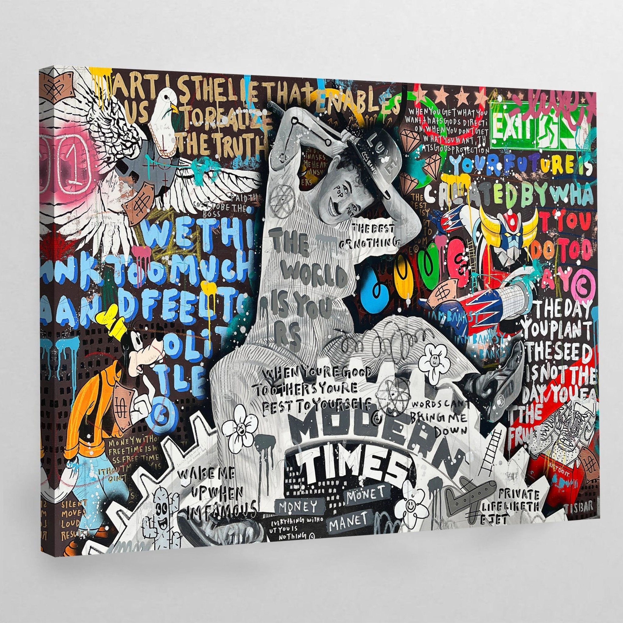 Chaplin Graffiti Canvas - Luxury Art Canvas