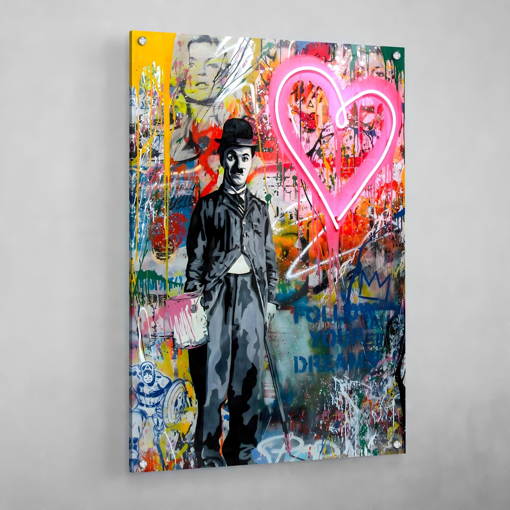 Chaplin Graffiti Wall Art - Luxury Art Canvas