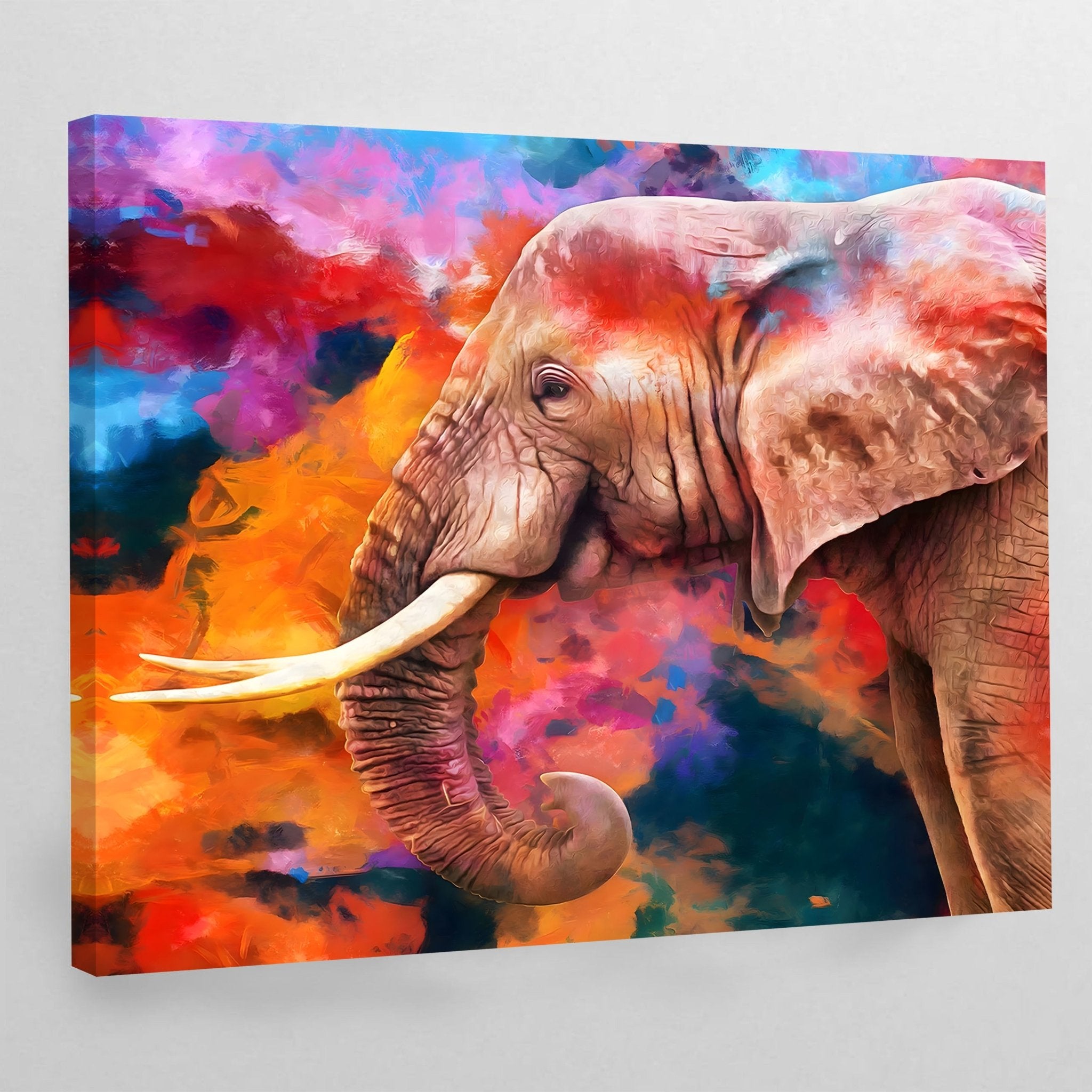 Colorful Elephant Canvas Wall Art - Luxury Art Canvas