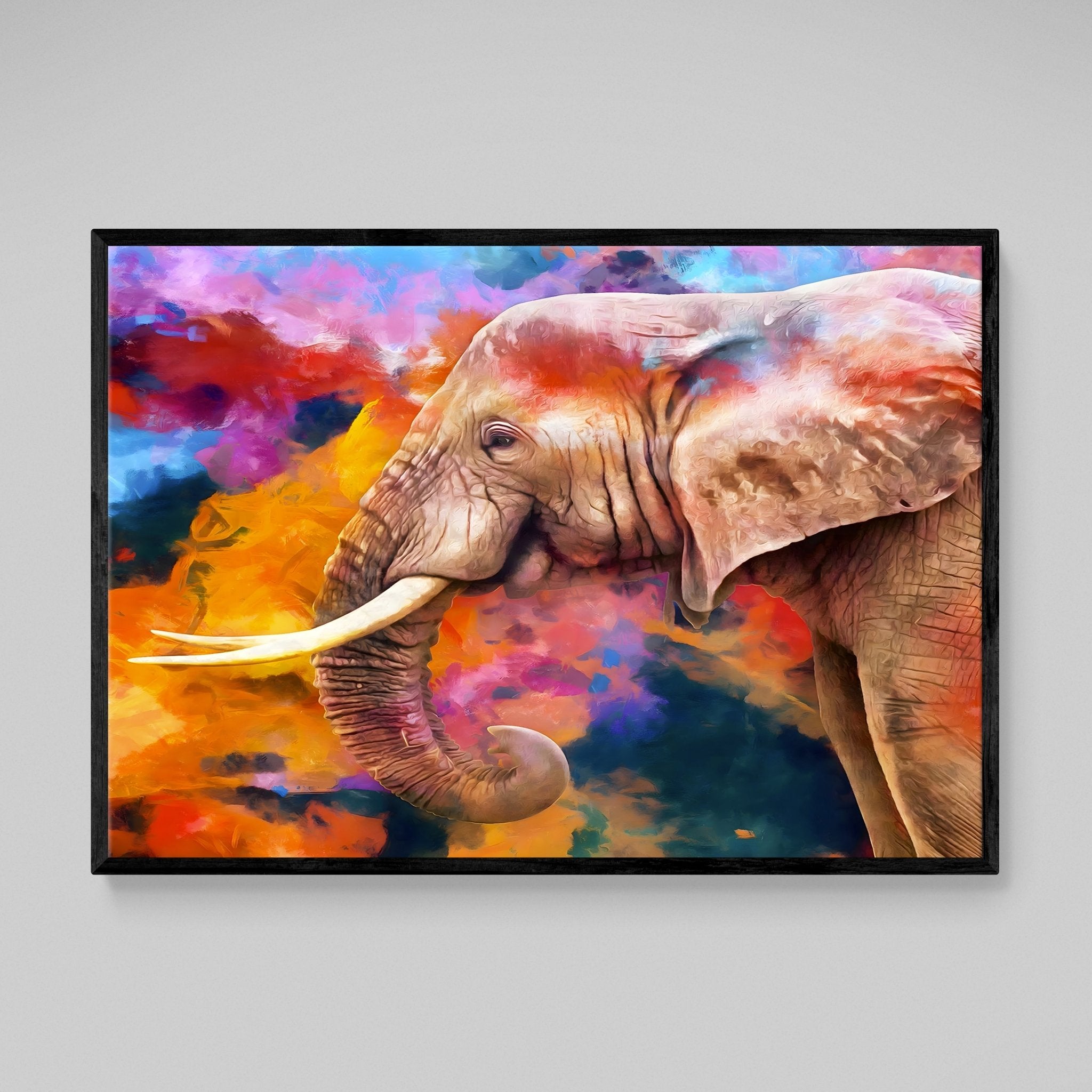 Colorful Elephant Canvas Wall Art - Luxury Art Canvas