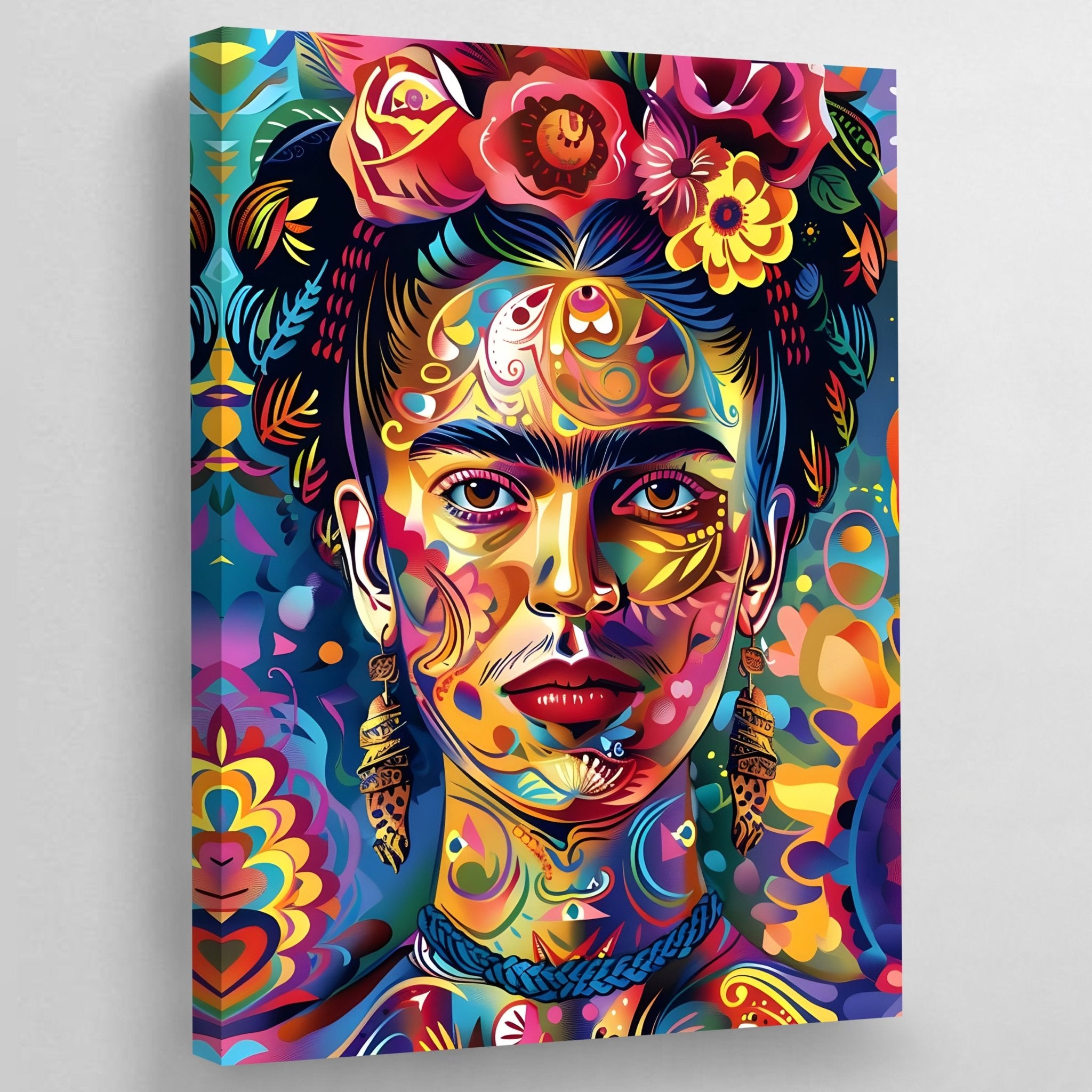 Colorful Frida Kahlo Wall Art - Luxury Art Canvas