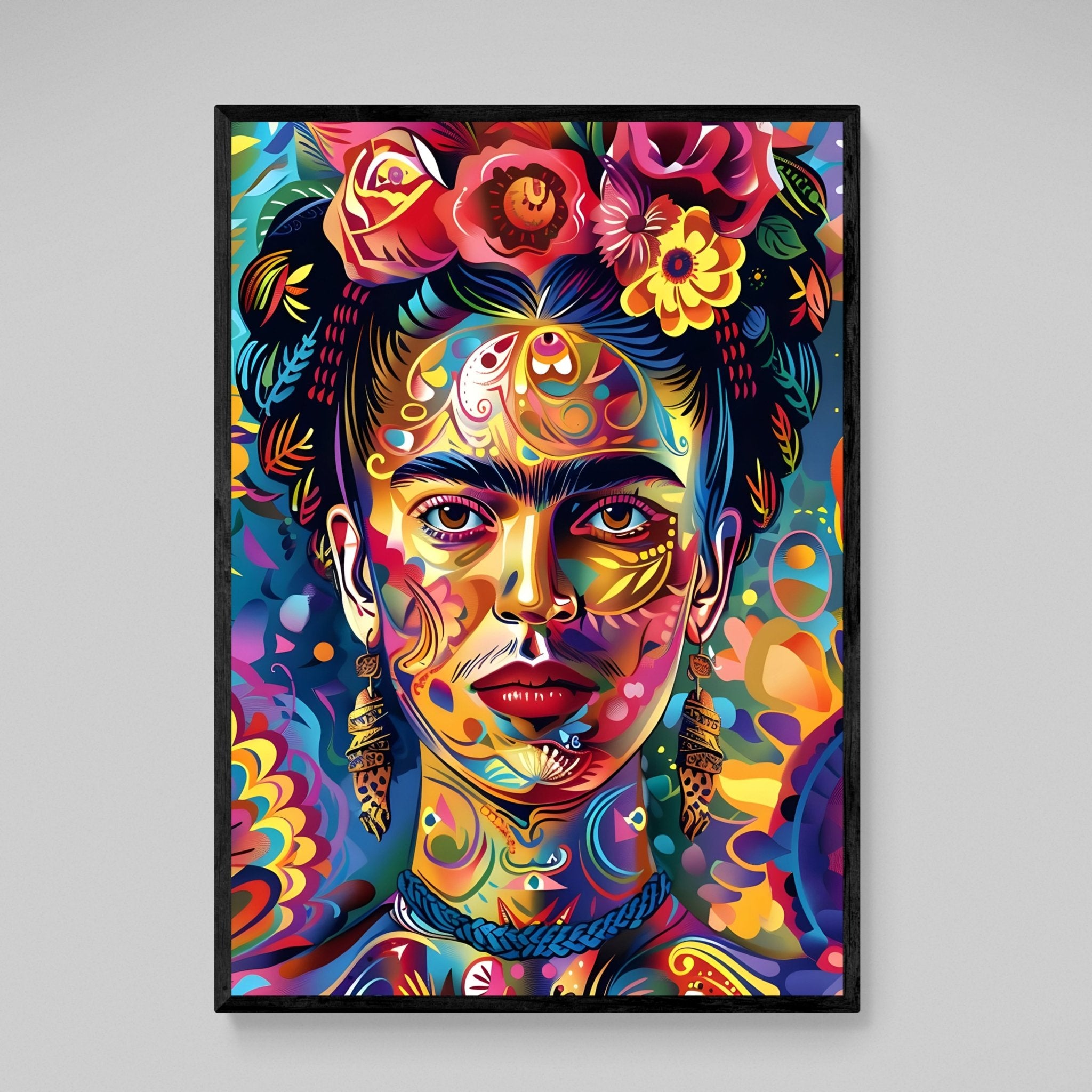 Colorful Frida Kahlo Wall Art - Luxury Art Canvas