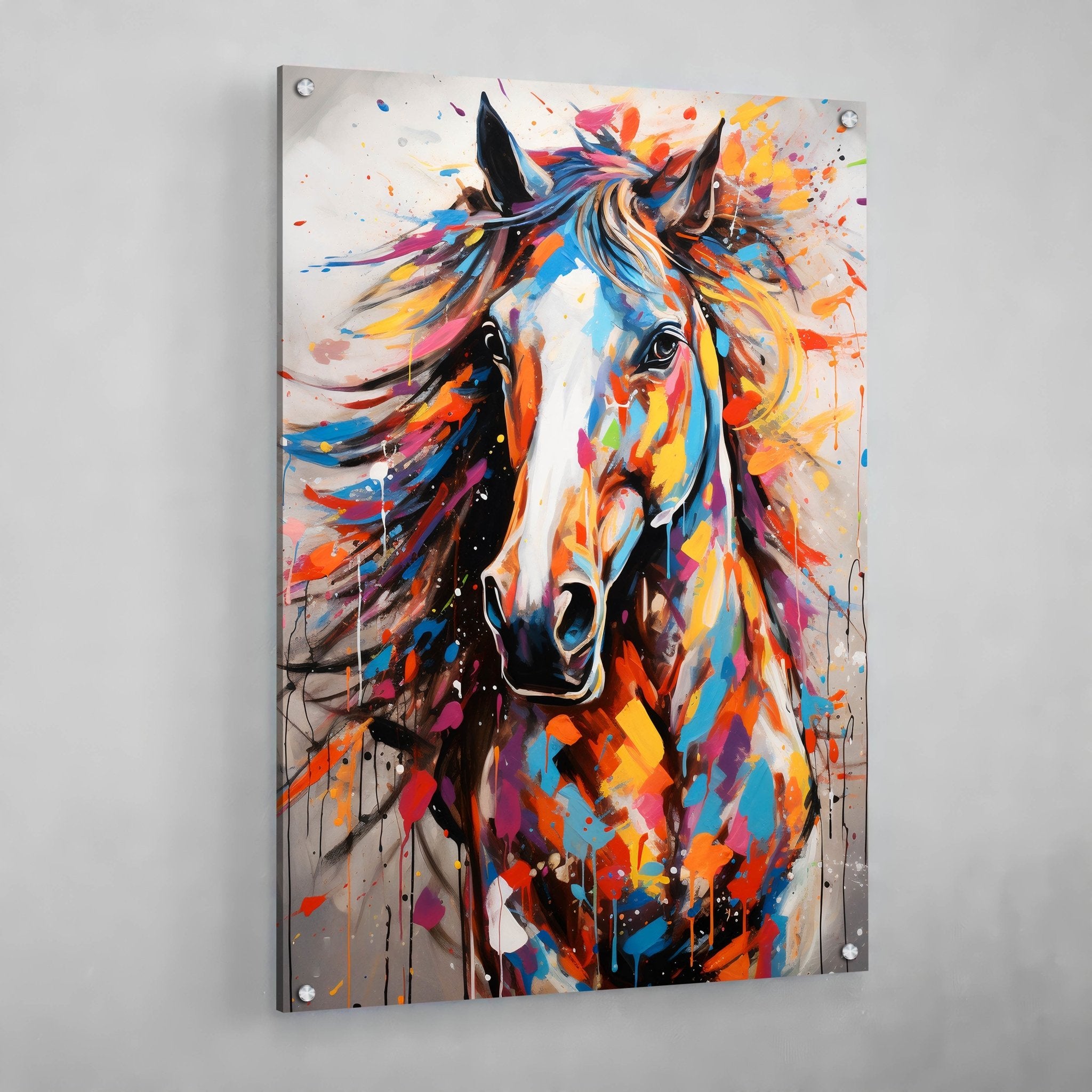 Colorful Horse Wall Art - Luxury Art Canvas