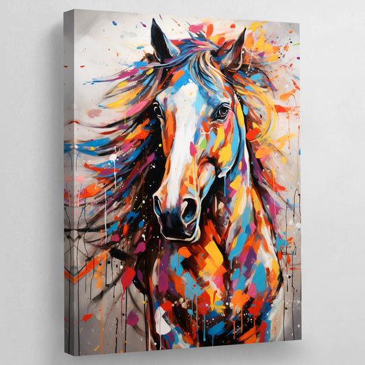 Colorful Horse Wall Art - Luxury Art Canvas