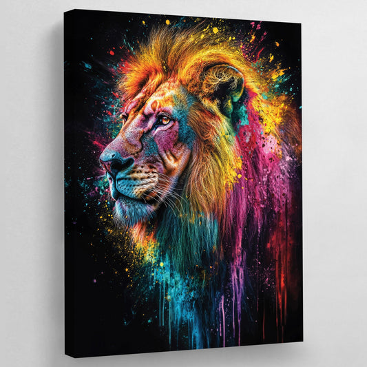 Colorful Lion Pop Art Canvas - Luxury Art Canvas