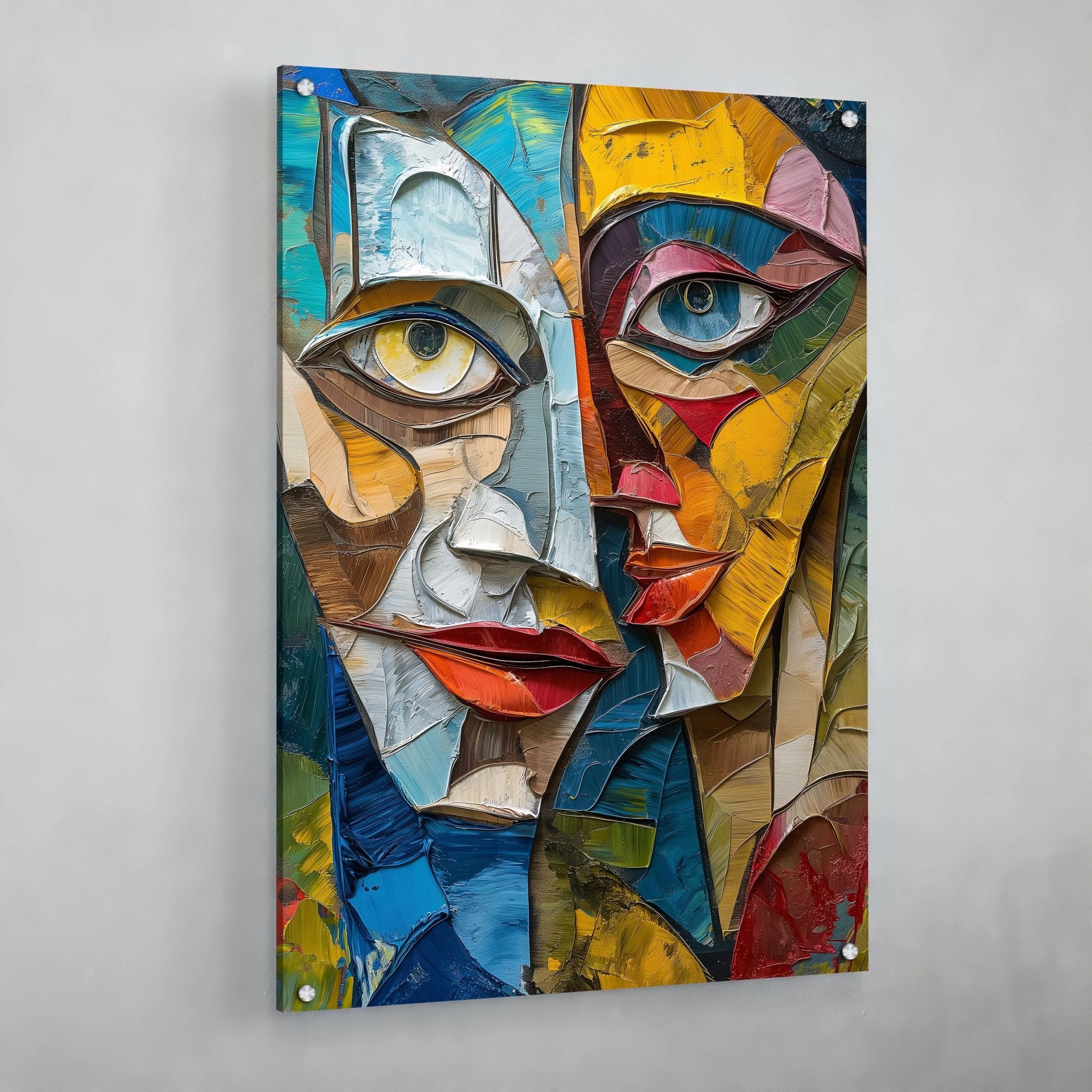 Couple Portrait Cubism Wall Art - Luxury Art Canvas
