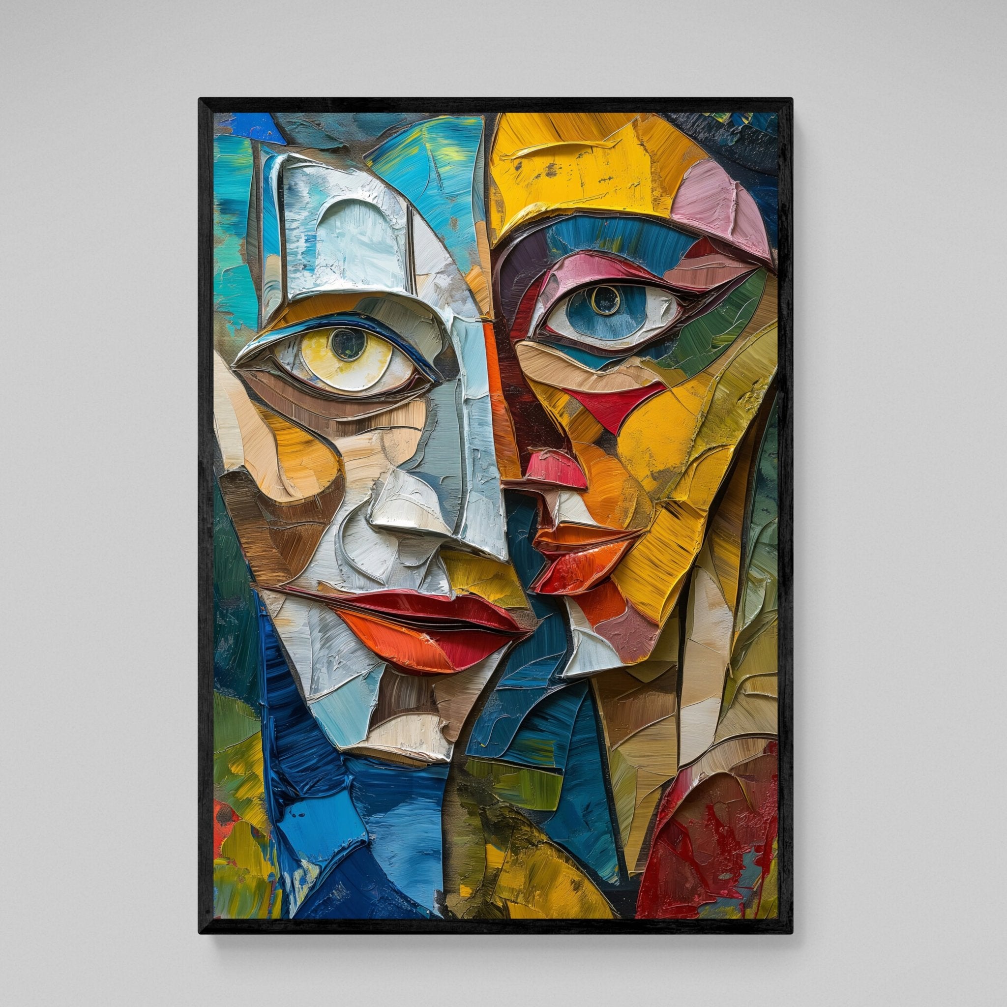 Couple Portrait Cubism Wall Art - Luxury Art Canvas