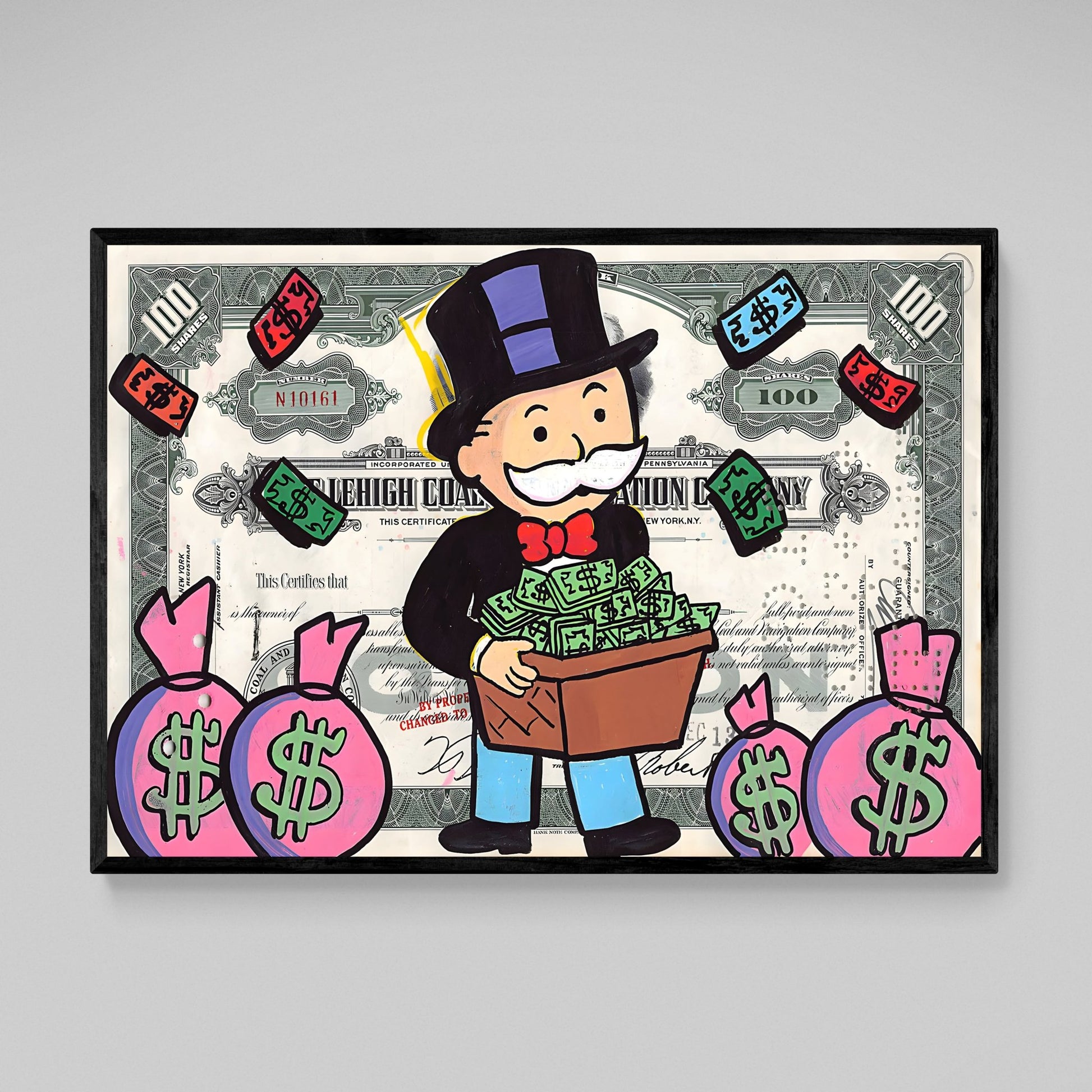 Dollar Bill Graffiti Wall Art - Luxury Art Canvas